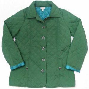 J. Jill Green Quilted Jacket in size Petite Large